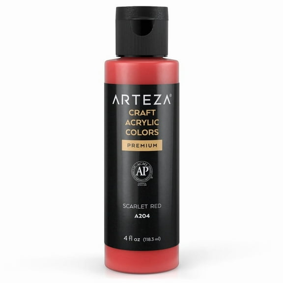 Arteza Craft Acrylic Paint (A203 Scarlet Red) 4fl oz/118ml - Single Color