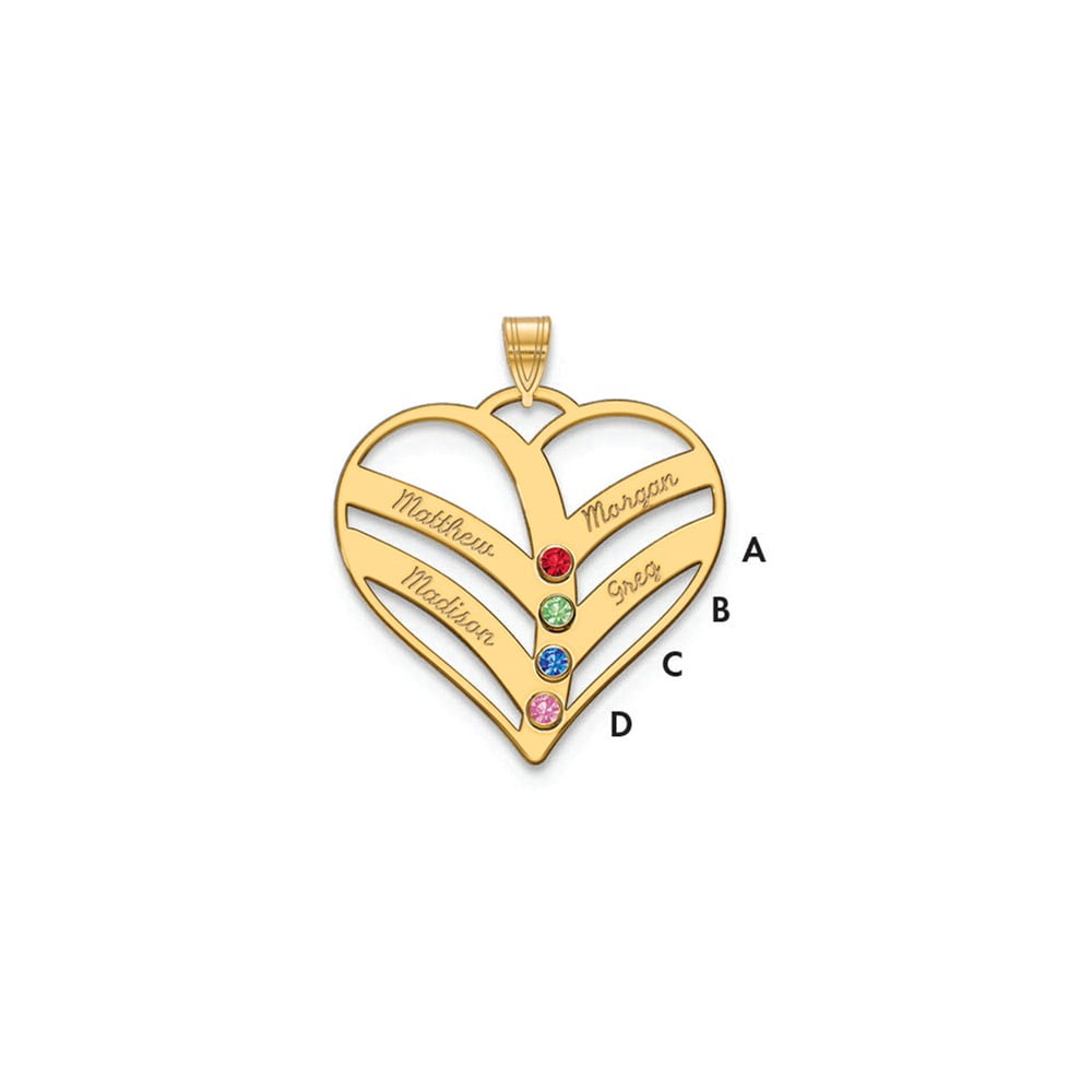 27mm Silver Yellow Plated Heart Charm
