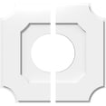 thumbnail image 1 of Ekena Millwork CMP18LE2-07000 18 in. OD x 7 in. ID Square Locke Architectural Grade PVC Contemporary Ceiling Medallion - 2 Piece, 1 of 4