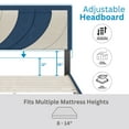 thumbnail image 3 of Boyd Sleep Sail Away Blue/Off White Linen Full Size Fully Upholstered Platform Bed Frame with Adjustable Headboard, 3 of 12
