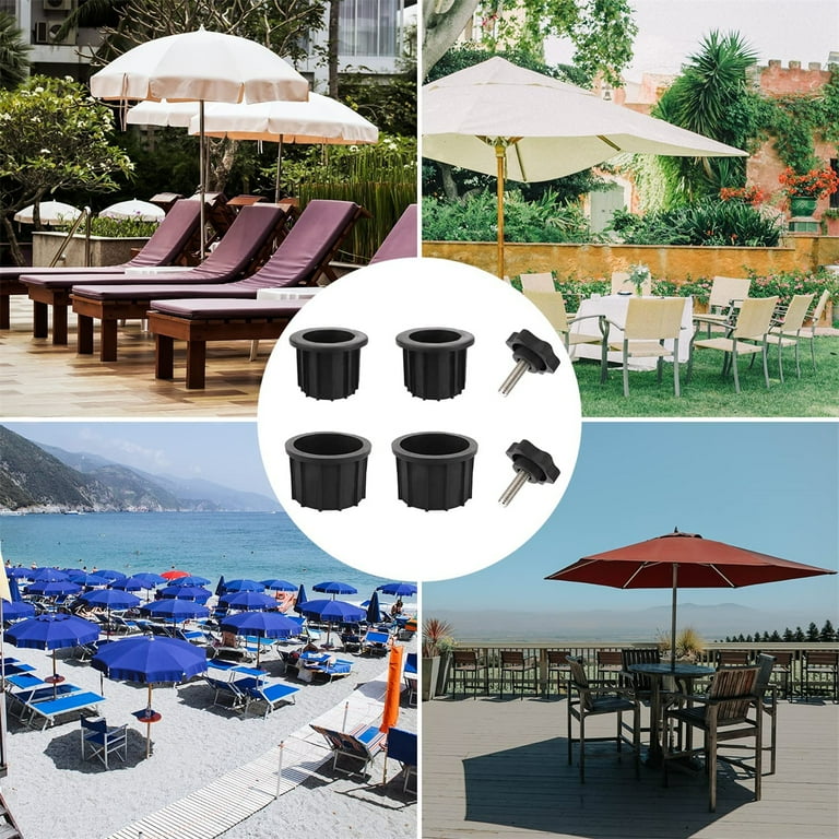 electric outlets for patio umbrella poles 2 Inch Table Ring Plug Set, Black 2 Pack  and more 38mm Umbrella Cone Wedge Ring