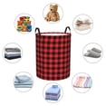 thumbnail image 2 of Buffalo Plaid Red Black Laundry Basket, Laundry Hamper Waterproof Laundry Bag Clothes Hamper Laundry Bin with Handles for Bedroom, Living Room, Kids Room-#, 2 of 5