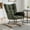 DARK-GREEN, variant on Hforesty Nursery Rocking Chair Teddy Upholstered Glider Rocker,with Comfortable Armchair for Living Room & Nursery, GREEN
