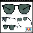 thumbnail image 3 of Mens Antiglare Polarized Round Horn Rim Keyhole Woodgrain Plastic Sunglasses Matte Black - Green, 3 of 8