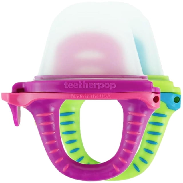 Mordedor de Silicona Teetherpop Celeste y Verde con Moldes Rellenables para Bebé