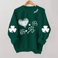 thumbnail image 3 of Craaazy Womens Shamrock Graphic St Patricks Day Long Sleeve Crewneck Cozy Sweatshirts Gifts, 3 of 4