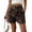 Coffee, variant on Summer Floral Jacquard Shorts for Women High Waisted Wide Leg Pants Casual Fashion Jeans with Pockets