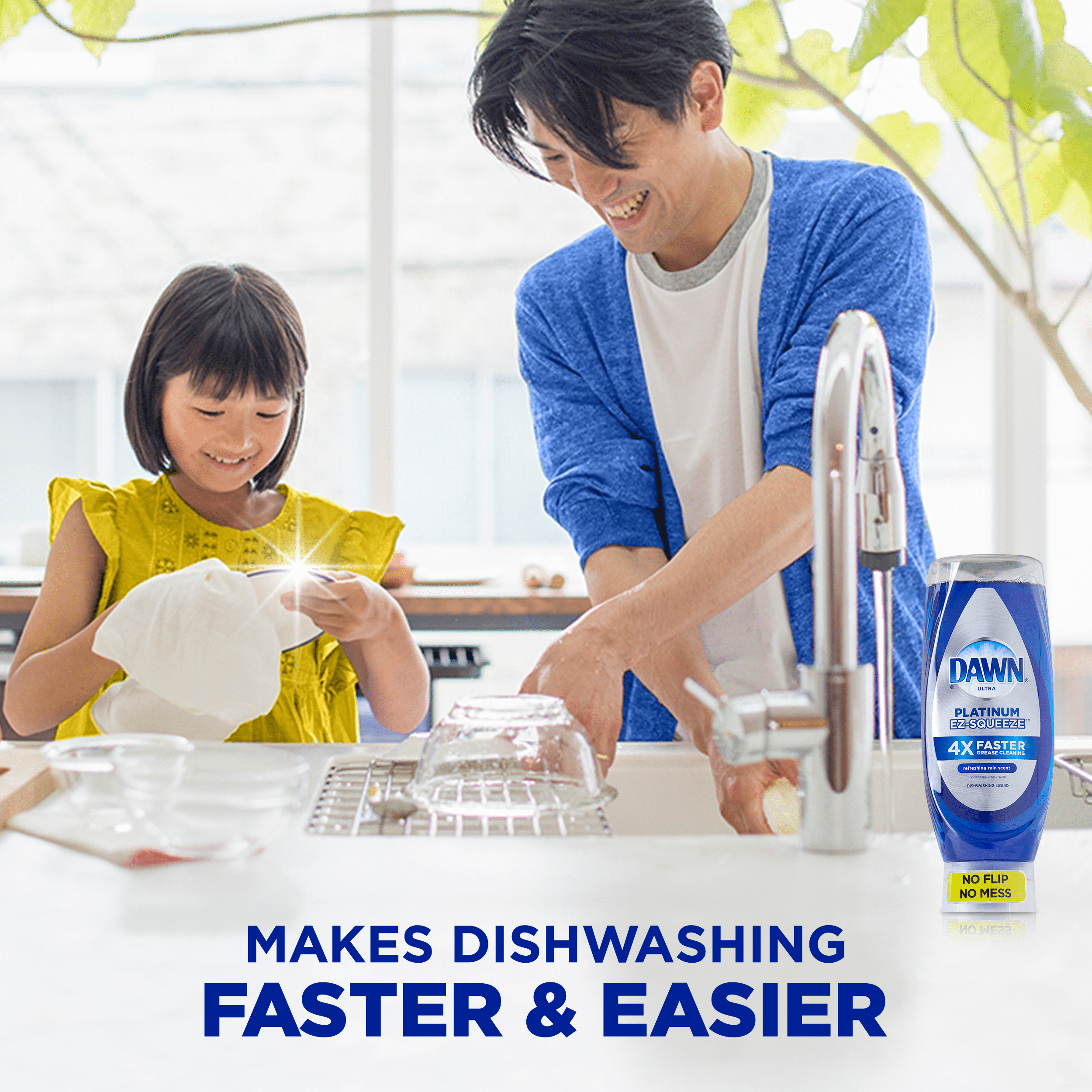 4 pack Free & Clear Squeeze Dish Soap Lemon 24.3 fl oz Free of Dyes No heavy perfumes Phosphate Free 50% Less Scrubbing