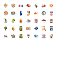 thumbnail image 4 of 35pcs Cute Fruits Stickers Colorful Kitchen Stickers Animal Stickers for Laptops Notebooks Suitcases, 4 of 9