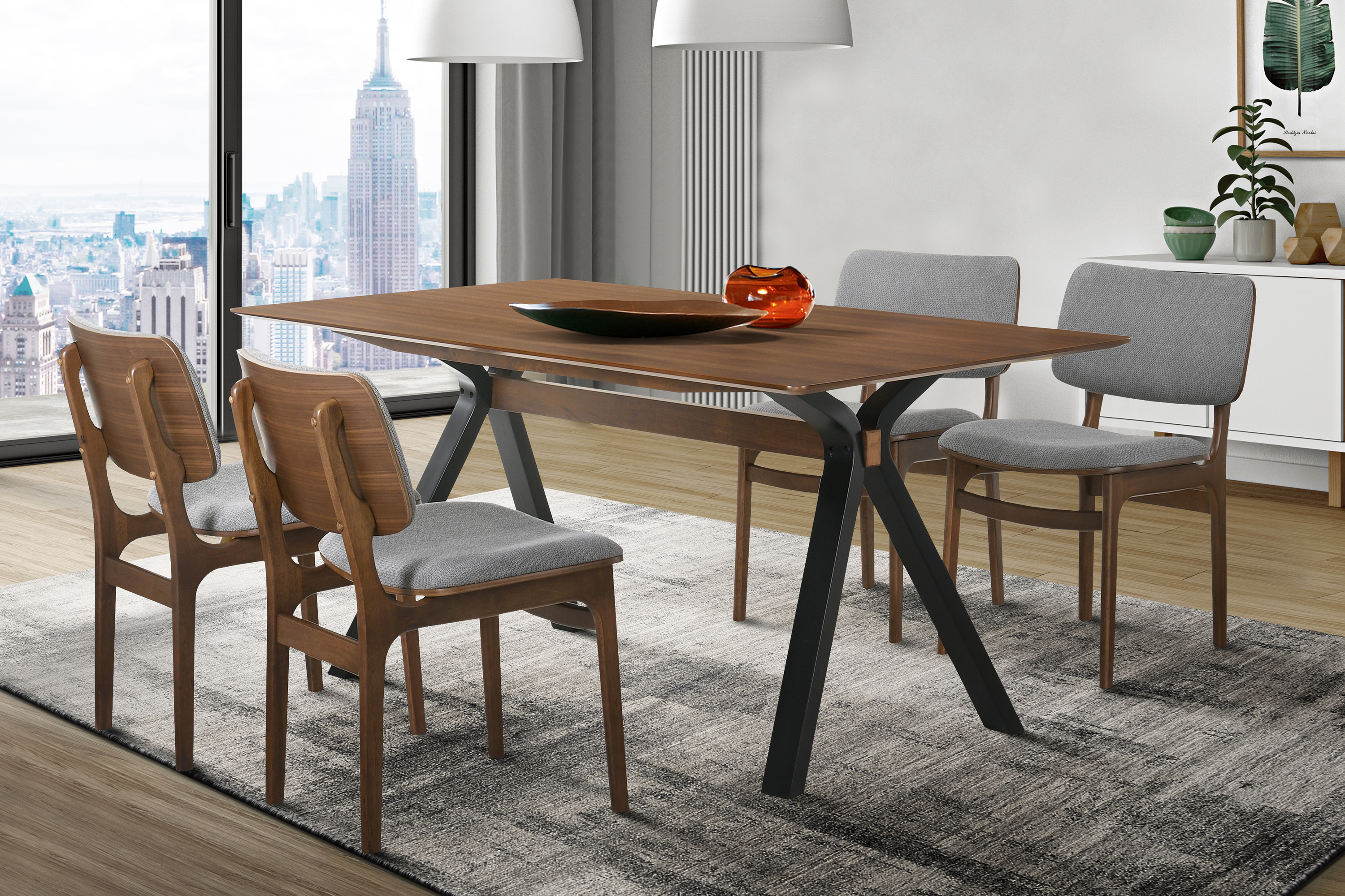 Laredo Lima 5 Piece Walnut Dining Set - Walmart.com ...