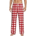 thumbnail image 2 of Picia Red Checkboard Mens Soft Woven Cotton Elastic Waistband Sleep Pajama Pant Lounge Sleep Pant With Pockets And Drawstring-X-Large, 2 of 9
