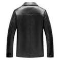 thumbnail image 6 of Leather Jackets for Men Vintage Long Sleeve Bomber Jacket Winter Stand Collar Zipper Lightweight Coats Outwear, 6 of 6