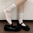 thumbnail image 6 of oqasdz Womens Casual Shoes Two Tone Bow Knot Slip On Buckle Snap Ballet Shoes Fashion Comfortable Everyday Loafers for Daily Wear Summer Outdoor, 6 of 7