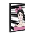 thumbnail image 2 of Stupell Industries Contemporary Girl with Pink Bow & Earrings Black Floating Frame Canvas Art, 17 x 25, by Martina Pavlova, 2 of 8