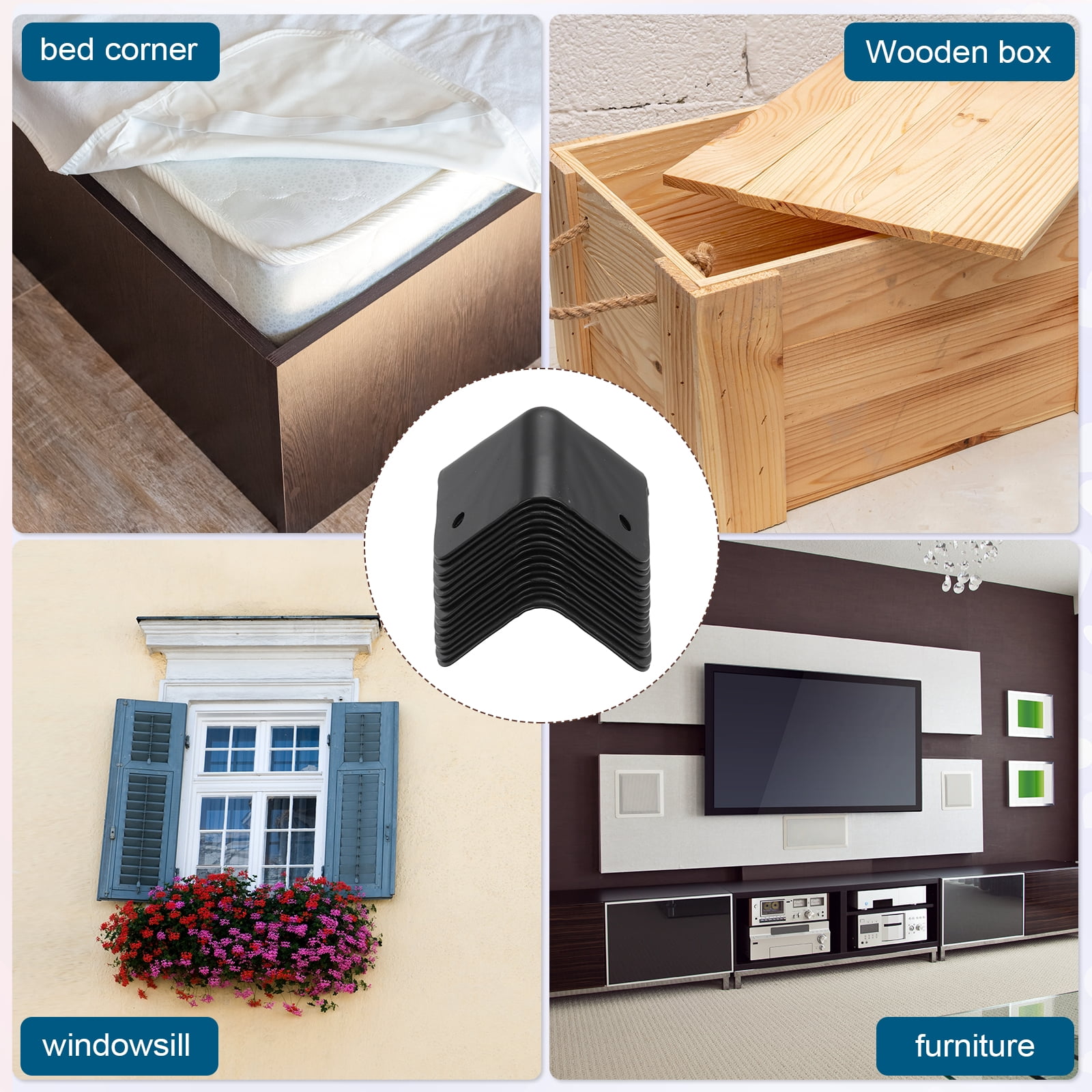 16 Pcs Speaker Cabinet Corners Protector 47x47x47mm Metal Stackable Guard Wrap Angle Case Edge Box Protection