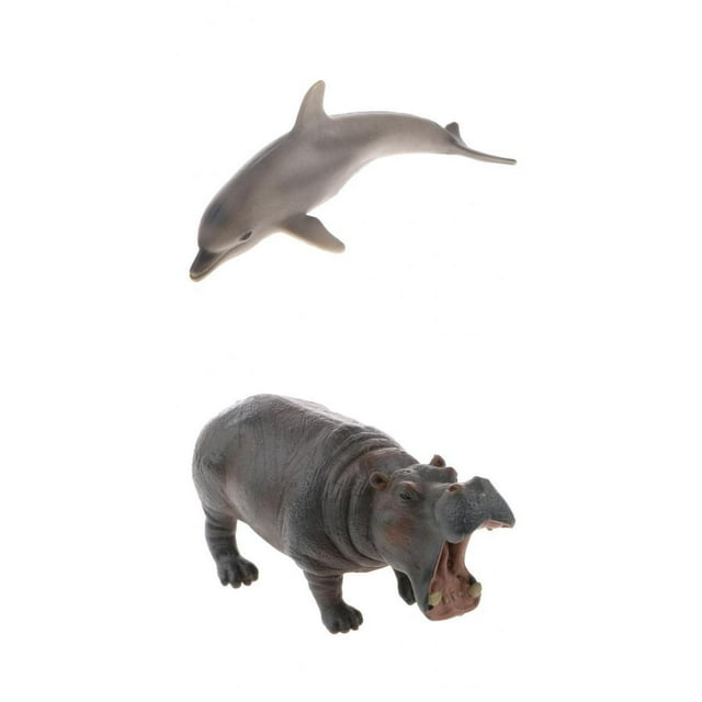2 Piezas De Juguetes De Mini Hippopotamus Juguetes De Y Delfines De Juguetes Para Yotijar Juguete de figura de acción animal