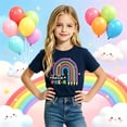 thumbnail image 2 of Ruiwill Pre-k Shirt Girls Summer Crew Neck Short Sleeve Kids Tops Casual Pre-k Letter Print School Outfits For Girls Size 2-3 Years, 2 of 4
