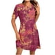 thumbnail image 1 of Vestido Corto para las Mujeres Cuello Redondo Manga Corta Impresa Suéter, Moda Casual Estilo Línea, 1 of 5
