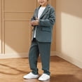 thumbnail image 5 of Odeerbi Kids Boys Formal Dress Suit Notched Lapel Blazer Jacket + Suit Pants Summer Outfits Set, 5 of 9