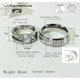 thumbnail image 2 of Two Rings His and Hers Wedding Ring Sets Couples Rings 10kt White Gold Plated White Cz Titanium band, 2 of 6
