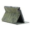 Speck StyleFolio - Flip cover for tablet - vegan leather - charcoal, nickel gray, smart camo traditional green