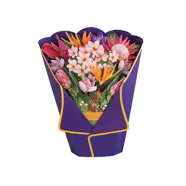 Tarjetas - Papel Forever Romántico Ramo de Flores Mamá Mujer Regalos Tarjeta de Felicitación para Vacaciones Día de Acción de Gracias Pa Estilo D Macarena Tarjetas emergentes de papel