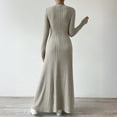 thumbnail image 4 of Knitted Maxi Dress Women Elegant Party Autumn Winter O Neck Long Sleeves Sexy Slim Long Dresses Casual Holiday Street Dress Elegant Party Dresses 2025 Khaki XL, 4 of 5