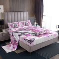 thumbnail image 2 of Horse Print Bed Sheets Set for Kids Child Animal Wildlife Sheet Set,Tribal Mandala Floral Bed Set Pink Oil Painting Twin Sheets,Modern Ombre Bedding Set, 2 of 6