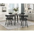 thumbnail image 4 of Lexicon Oxton Metal & Faux leather set of 2 Swivel Counter Height Chair in Black, 4 of 9