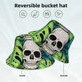 thumbnail image 5 of Daiia Skull and Palm Leaves Pattern Bucket Hat - Trendy Cotton Sun Hat for Beach, Golf, Fishing - Fun Outdoor Vacation Boonie for Men and Women, 5 of 9
