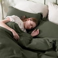 thumbnail image 2 of Housse de Couette Grand - 100 % Coton Tissage Gaufré Vert Olive Housse de Couette Grand, 2 of 8
