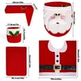 thumbnail image 4 of YUCHEN 5 Pieces Christmas Theme Bathroom Decoration Set w/Toilet Seat Cover, Rugs, Tank Cover, Toilet Paper Box Cover and Santa Towel for Xmas Indoor Décor, Party Favors (Santa), 4 of 6