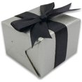 thumbnail image 4 of 1 Qty - Pre-Wrapped Silver Single-Ring Jewelry Box w/ Pre-Folded matching Bow-Tie Gift Sleeve and Black Velvet Insert, 4 of 5
