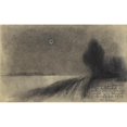 thumbnail image 2 of Karl Wiener 18x13 Gold Ornate Wood Frame and Double Matted Museum Art Print Titled - Mondes Eclipse at Full Moon - on the Danube (1943), 2 of 4