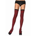 thumbnail image 2 of Medias Leg Avenue de Nylon a Rayas Negro y Rojo Talla Única, 2 of 3