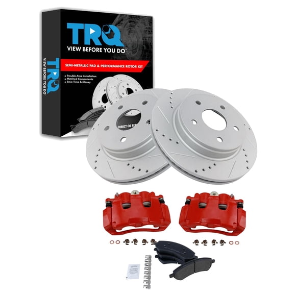 TRQ Front Brake Pad & Rotor Kit Fits Select 2007-2009 Chrysler 2009-2010 Dodge 2011-2018 Ram