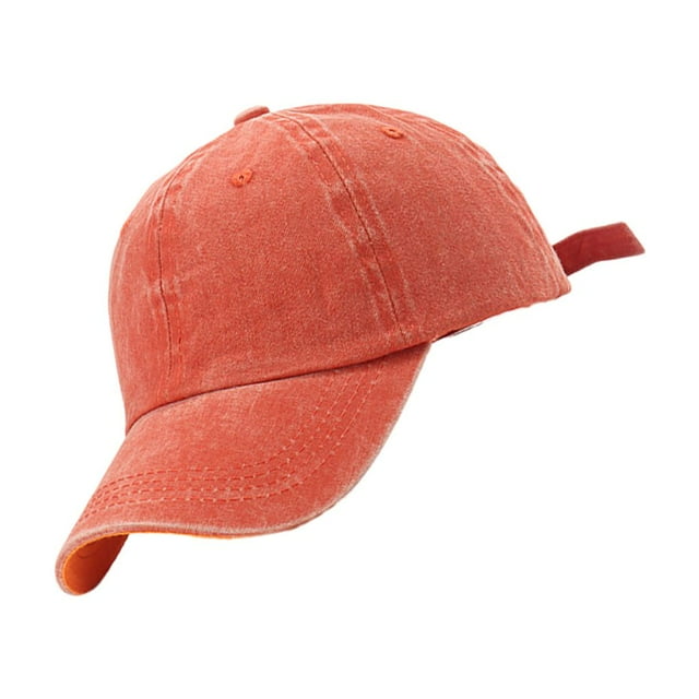 Cotton Baseball Cap Solid Color Dome Replacement Breathable Easy Color Dome Replacement Matching Outdoor Adjustable Sunproof Hat Headgear Orange
