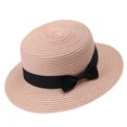 thumbnail image 5 of Fewfanhot Women Wide Brim Straw Boater Hat UPF Sun Protection Foldable Beach Fedora with Rhinestone Buckle Ribbon, 5 of 5