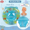 thumbnail image 3 of CQHVKQ 20" Inflatable Baby Pool Float Seat, Frog Pattern Baby Swimming Ring for Swim Training, Toddler Inflatable Swimming Float with Airbag Seat, Adjustable Infant Pool Floats 6-36 Months, Blue, 3 of 9