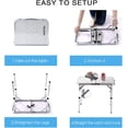thumbnail image 5 of Mesa de campamento plegable pequeña, 24 pulgadas de largo x 16 pulgadas de ancho con patas de altura ajustable, mesa de comedor de aluminio portátil liviana para interiores y exteriores para picnic, c, 5 of 5