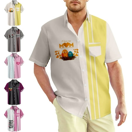 

Mother s Day Gifts for Mom from Daughter Son Button Down Tees with Breast Pocket Clothing Apparel Size 100-170/XXS-8XL