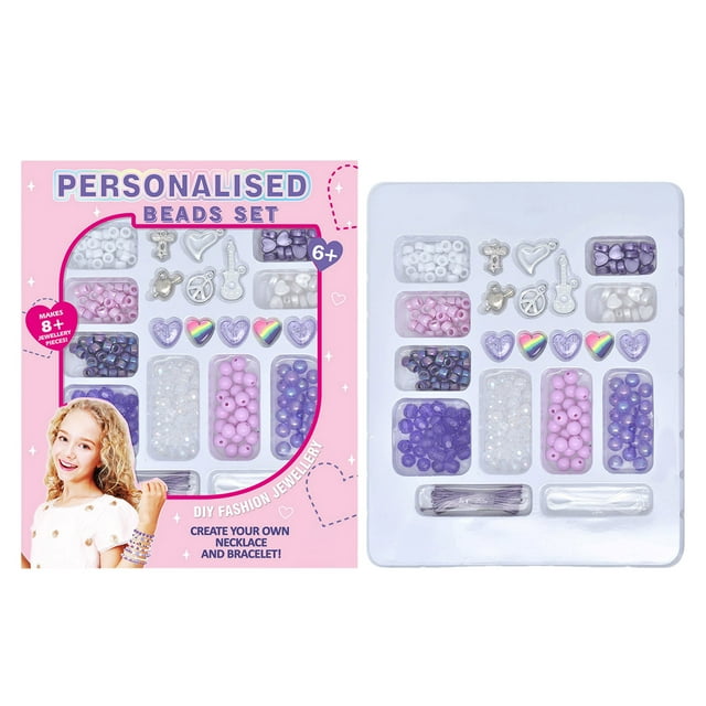 Kids Dreamy DIY Beaded Bracelet Kit, Handmade Making Set, Creative Craft Gift for Girls, Includes Be