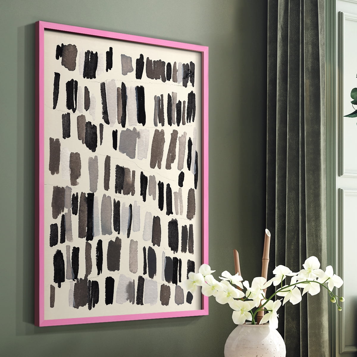 Chalk and Flint III Framed Print in Pink Solid Wood Framed Print No Nail Hanging
