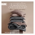 thumbnail image 2 of Set Edredón Matrimonial + Funda De Almohada + Sábanas 7 Pzas Real Textil Grafito - Café Claro, 2 of 8