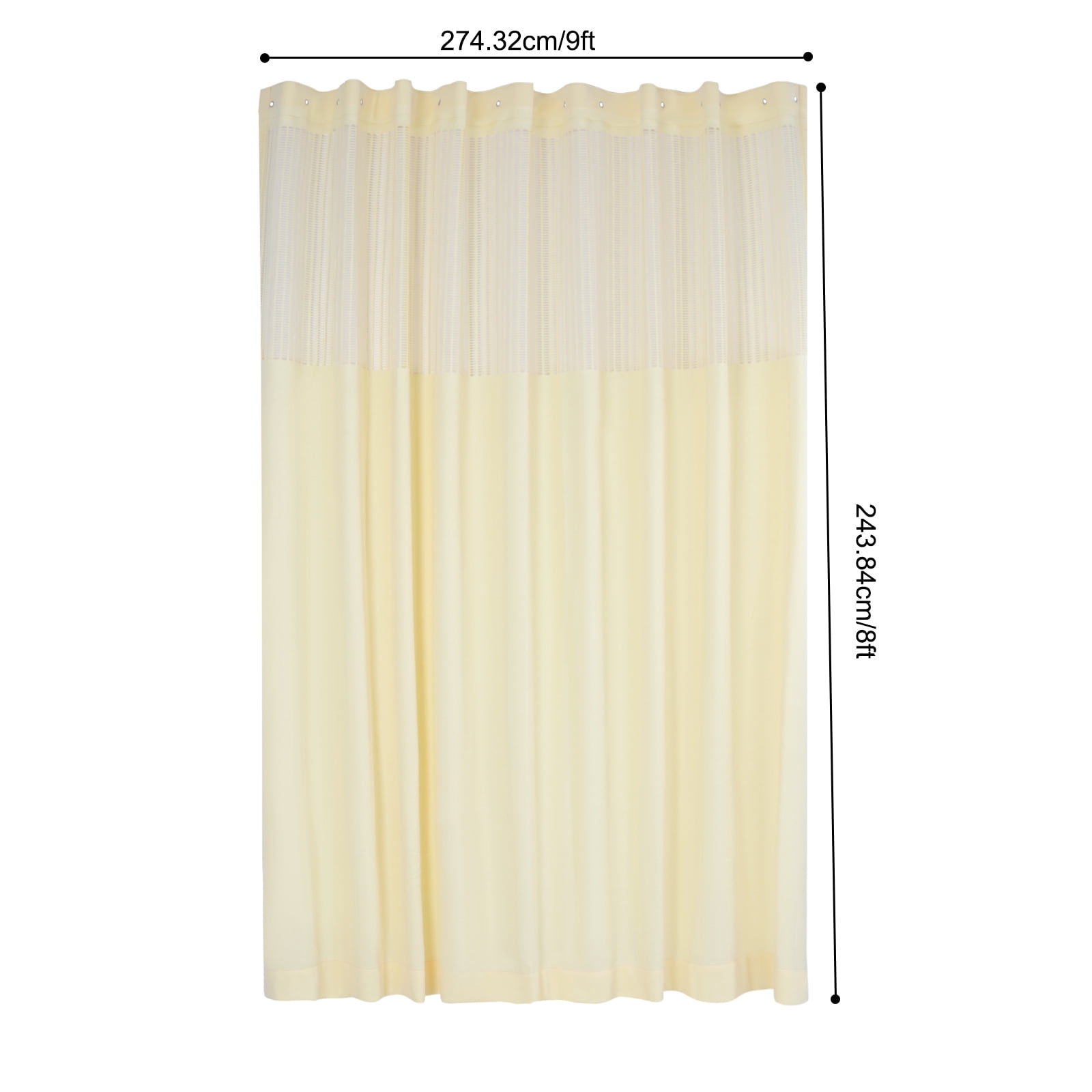 Beige Mesh Top Room Divider Curtain 9x8 ft Privacy Screen for Hospitals, Clinics, Salons & Dorms