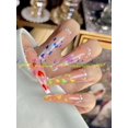 thumbnail image 4 of Set de uñas postizas StareIdolon, ataúd blanco pintado a mano, 4 of 5