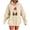Beige, variant on Retro Santa Hooded Sweatshirt for Women Vintage Christmas Hoodie Sweaters Xmas Gnome Oversized Long Sleeve Tops