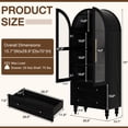 thumbnail image 6 of Walsunny 6-Tier Arched Bookshelf with Glass Door, Wood Display Cabinet Multifunctional Farmhouse Bookcase with Drawers Arch Bookcase Cabinet for Living Room, Black, 6 of 9