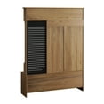thumbnail image 4 of Multi-purpose Hallway Hall Tree with Removable Linen Cushioned Entryway Bench, Coat Rack, Storage Shelves, and DIY Pegboard,for Hallways, Living Room, Brown, 4 of 11