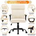 thumbnail image 6 of JONPONY Big and Tall Office Chair 300LBS Wide Seat Ergonomic Computer Desk Chair High Back Executive Leather Chair Adjustable Task Chair Lumbar Back Support 9 Hours Heavy Duty Design,White, 6 of 11